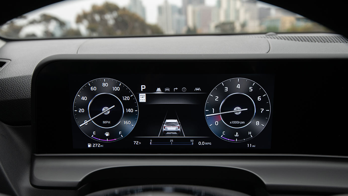 shot of driver interface inside 2026 Kia Seltos