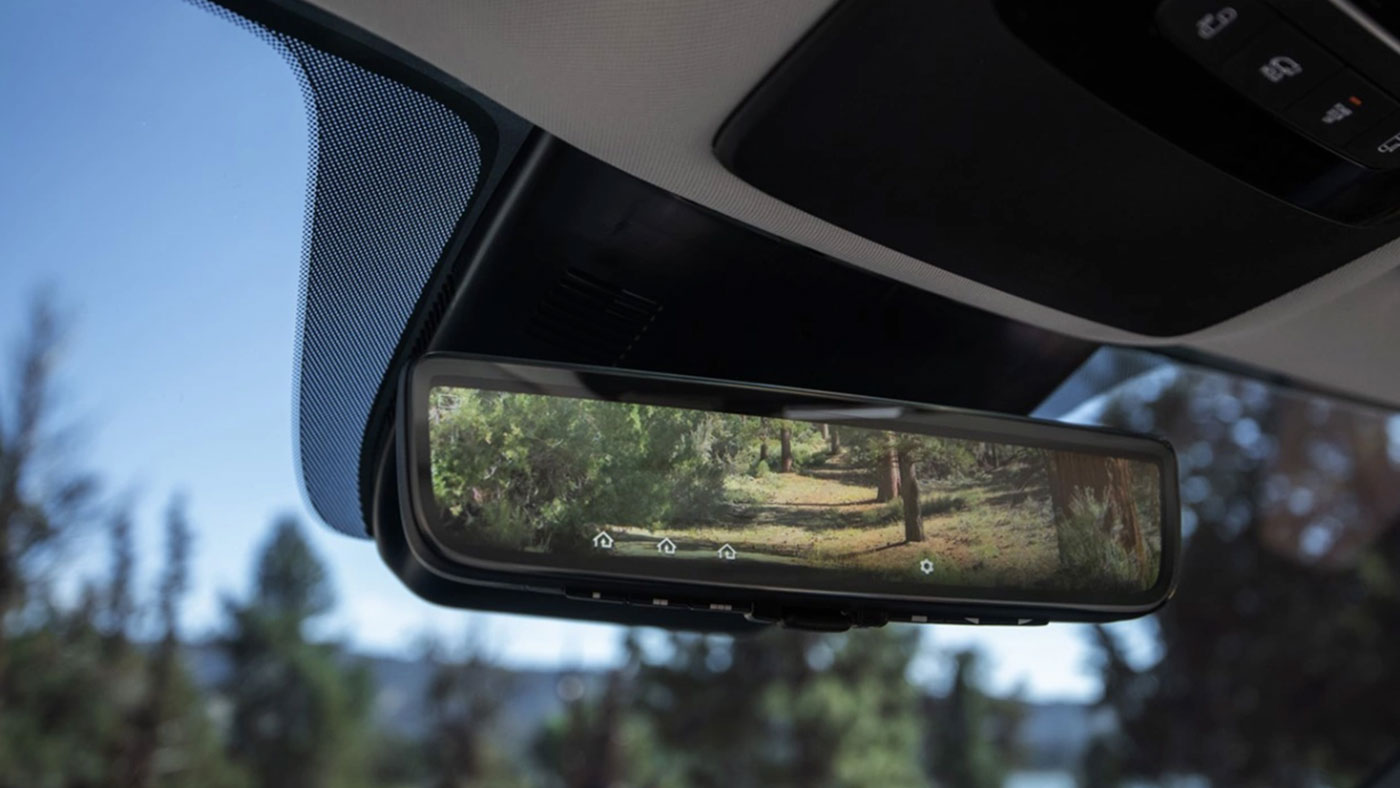 Rear mirror inside 2026 Kia Carnival.
