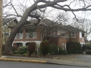 Exterior of a Threshold Housing Society building in Oak Bay, BC, providing safe and stable housing for youth at risk of homelessness.