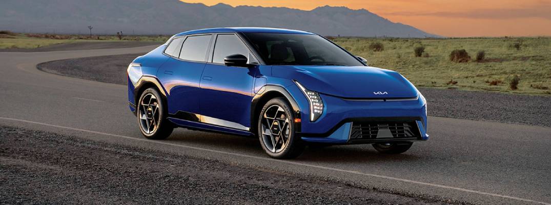 2026 Kia EV4 driving down road