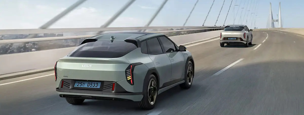 2026 Kia EV4 driving down road