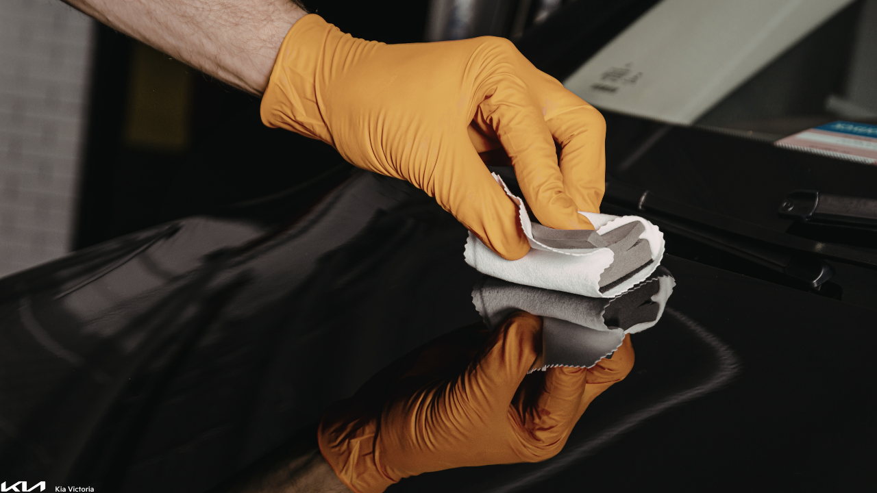 Ceramic Paint Protection being applied for years of protection.
